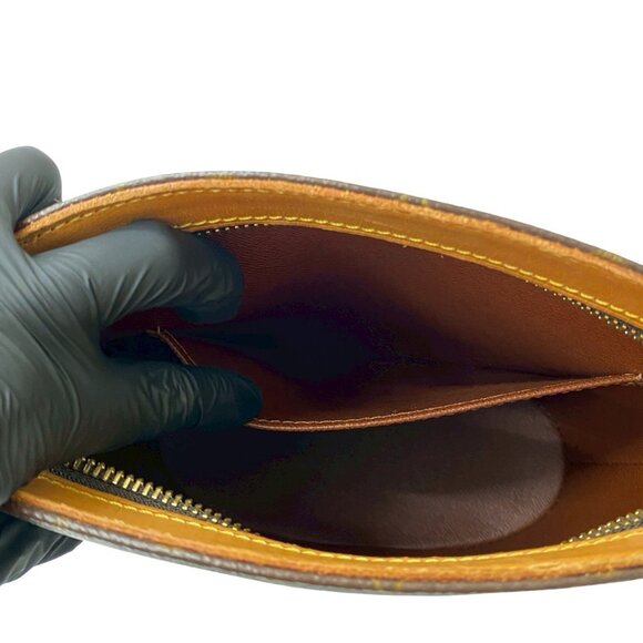 LOUIS VUITTON Authentic Vintage Brown Monogram Leather Pochette Shoulder Bag - Picture 10 of 10